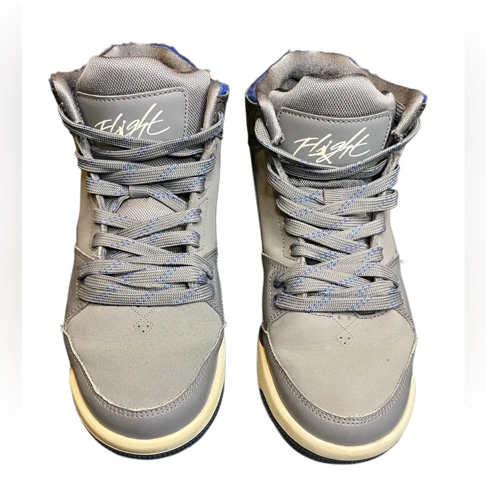 Jordan Flight kids Gray and Cream High-Top Sneakers 5Y GUC - Picture 2 of 8